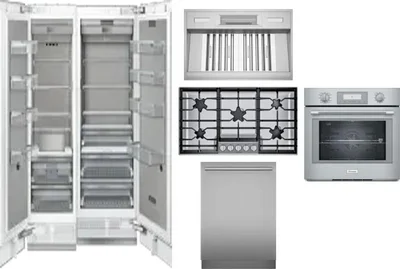 6 Piece Package Includes Refrigerator, Freezer, Cooktop, Wall Oven, Hood And Dishwasher