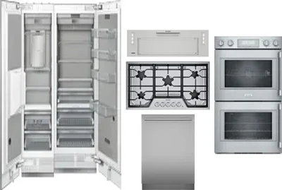 6 Piece Package Includes Refrigerator, Freezer, Cooktop, Wall Oven, Hood And Dishwasher