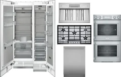 6 Piece Package Includes Refrigerator, Freezer, Cooktop, Wall Oven, Hood And Dishwasher
