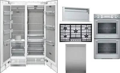 6 Piece Package Includes Refrigerator, Freezer, Cooktop, Wall Oven, Hood And Dishwasher