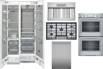 6 Piece Package Includes Refrigerator, Freezer, Cooktop, Wall Oven, Hood And Dishwasher