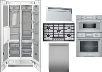 6 Piece Package Includes Refrigerator, Freezer, Cooktop, Wall Oven, Hood And Dishwasher