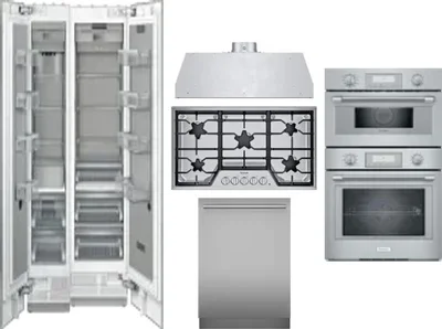 6 Piece Package Includes Refrigerator, Freezer, Cooktop, Wall Oven, Hood And Dishwasher