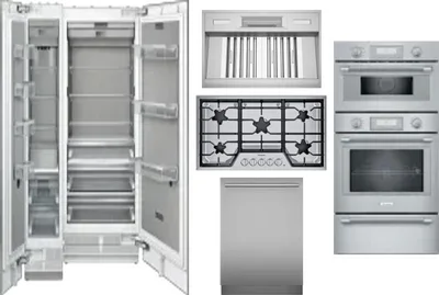 6 Piece Package Includes Refrigerator, Freezer, Cooktop, Wall Oven, Hood And Dishwasher