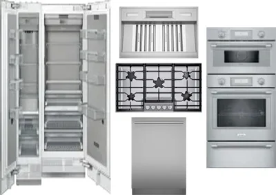 6 Piece Package Includes Refrigerator, Freezer, Cooktop, Wall Oven, Hood And Dishwasher