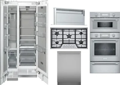 6 Piece Package Includes Refrigerator, Freezer, Cooktop, Wall Oven, Hood And Dishwasher