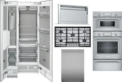 6 Piece Package Includes Refrigerator, Freezer, Cooktop, Wall Oven, Hood And Dishwasher