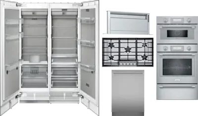 6 Piece Package Includes Refrigerator, Freezer, Cooktop, Wall Oven, Hood And Dishwasher