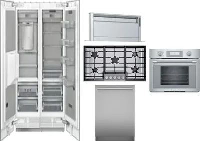 6 Piece Package Includes Refrigerator, Freezer, Cooktop, Wall Oven, Hood And Dishwasher