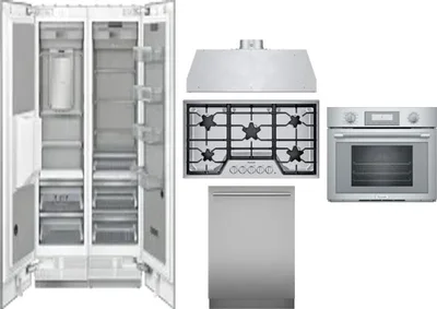 6 Piece Package Includes Refrigerator, Freezer, Cooktop, Wall Oven, Hood And Dishwasher