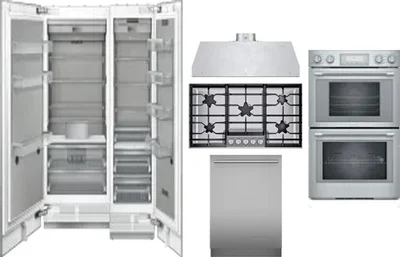 6 Piece Package Includes Refrigerator, Freezer, Cooktop, Wall Oven, Hood And Dishwasher