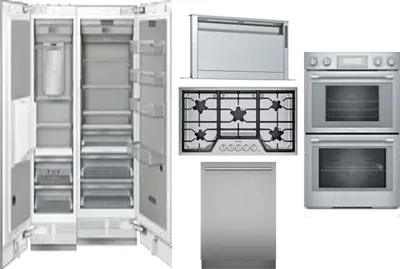 6 Piece Package Includes Refrigerator, Freezer, Cooktop, Wall Oven, Hood And Dishwasher