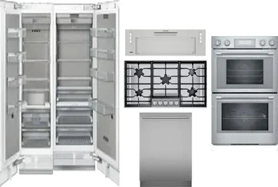 6 Piece Package Includes Refrigerator, Freezer, Cooktop, Wall Oven, Hood And Dishwasher