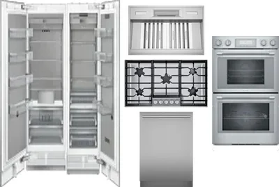 6 Piece Package Includes Refrigerator, Freezer, Cooktop, Wall Oven, Hood And Dishwasher