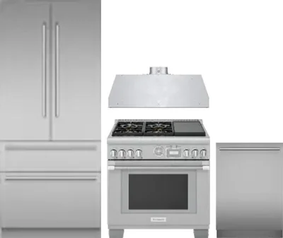 4 Piece Package Includes Refrigerator, Range, Hood And Dishwasher