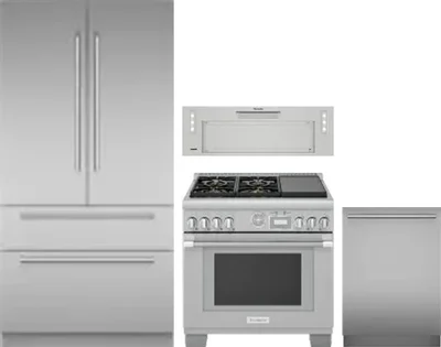 4 Piece Package Includes Refrigerator, Range, Hood And Dishwasher