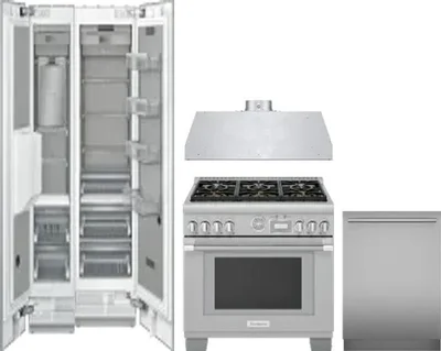 5 Piece Package Includes Refrigerator, Freezer, Range, Hood And Dishwasher