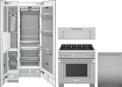 5 Piece Package Includes Refrigerator, Freezer, Range, Hood And Dishwasher