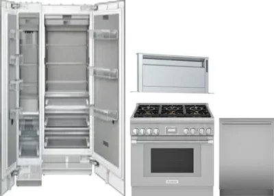 5 Piece Package Includes Refrigerator, Freezer, Range, Hood And Dishwasher