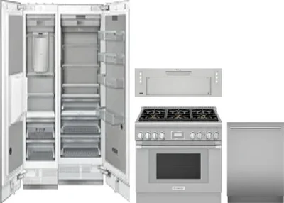 5 Piece Package Includes Refrigerator, Freezer, Range, Hood And Dishwasher