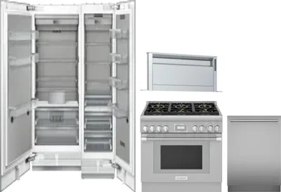 5 Piece Package Includes Refrigerator, Freezer, Range, Hood And Dishwasher