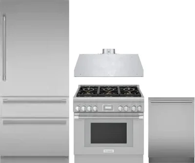4 Piece Package Includes Refrigerator, Range, Hood And Dishwasher
