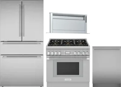 4 Piece Package Includes Refrigerator, Range, Hood And Dishwasher