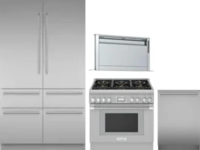 4 Piece Package Includes Refrigerator, Range, Hood And Dishwasher