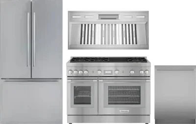 4 Piece Package Includes Refrigerator, Range, Hood And Dishwasher