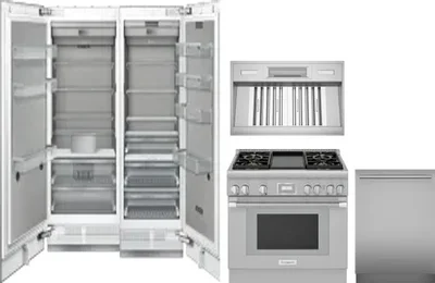 5 Piece Package Includes Refrigerator, Freezer, Range, Hood And Dishwasher
