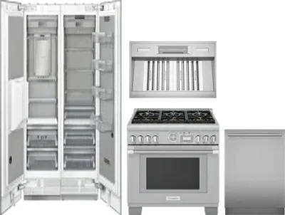 5 Piece Package Includes Refrigerator, Freezer, Range, Hood And Dishwasher