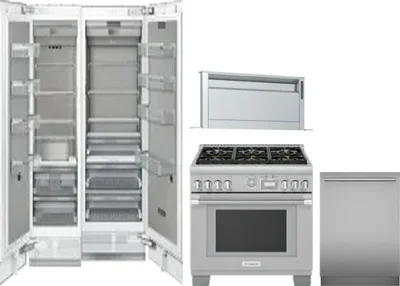 5 Piece Package Includes Refrigerator, Freezer, Range, Hood And Dishwasher