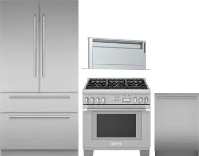 4 Piece Package Includes Refrigerator, Range, Hood And Dishwasher