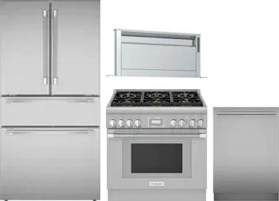 4 Piece Package Includes Refrigerator, Range, Hood And Dishwasher
