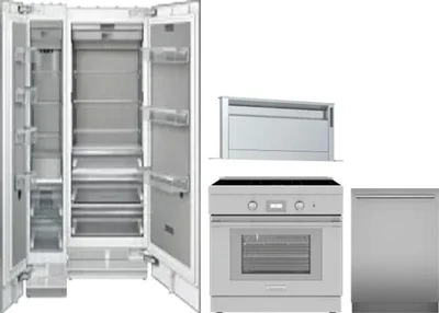 5 Piece Package Includes Refrigerator, Freezer, Range, Hood And Dishwasher
