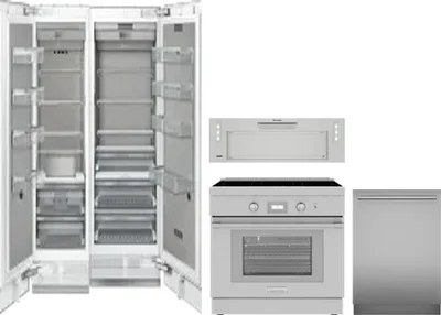 5 Piece Package Includes Refrigerator, Freezer, Range, Hood And Dishwasher