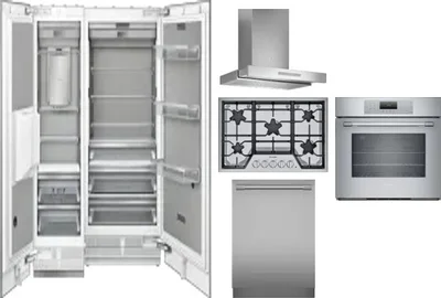 6 Piece Package Includes Refrigerator, Freezer, Cooktop, Wall Oven, Hood And Dishwasher