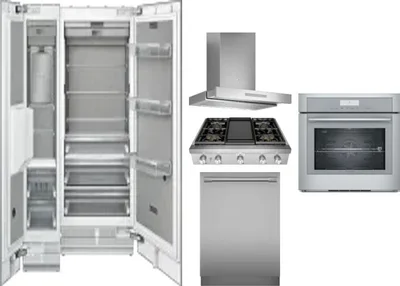 6 Piece Package Includes Refrigerator, Freezer, Cooktop, Wall Oven, Hood And Dishwasher