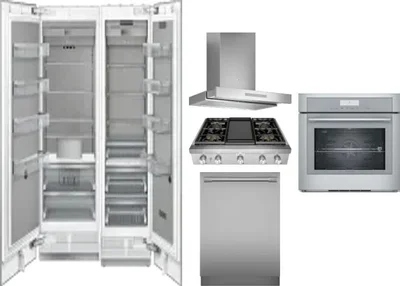 6 Piece Package Includes Refrigerator, Freezer, Cooktop, Wall Oven, Hood And Dishwasher