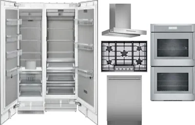 6 Piece Package Includes Refrigerator, Freezer, Cooktop, Wall Oven, Hood And Dishwasher