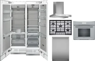 6 Piece Package Includes Refrigerator, Freezer, Cooktop, Wall Oven, Hood And Dishwasher