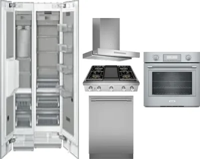 6 Piece Package Includes Refrigerator, Freezer, Cooktop, Wall Oven, Hood And Dishwasher