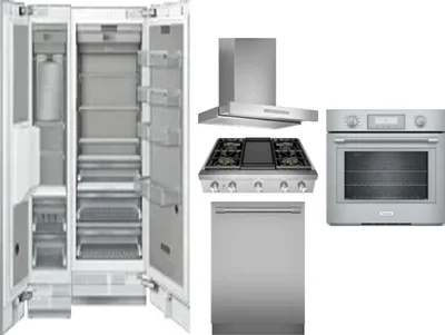 6 Piece Package Includes Refrigerator, Freezer, Cooktop, Wall Oven, Hood And Dishwasher
