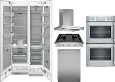 6 Piece Package Includes Refrigerator, Freezer, Cooktop, Wall Oven, Hood And Dishwasher
