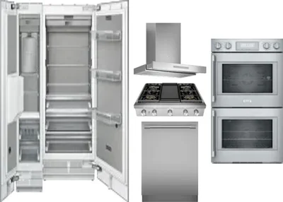 6 Piece Package Includes Refrigerator, Freezer, Cooktop, Wall Oven, Hood And Dishwasher