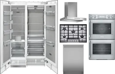 6 Piece Package Includes Refrigerator, Freezer, Cooktop, Wall Oven, Hood And Dishwasher