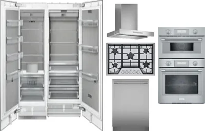 6 Piece Package Includes Refrigerator, Freezer, Cooktop, Wall Oven, Hood And Dishwasher