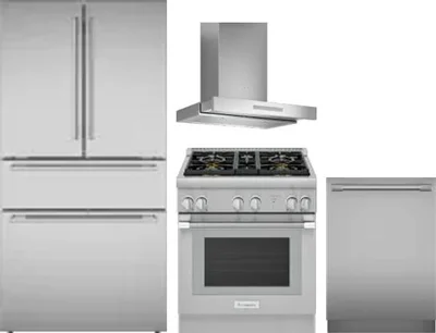 4 Piece Package Includes Refrigerator, Range, Hood And Dishwasher