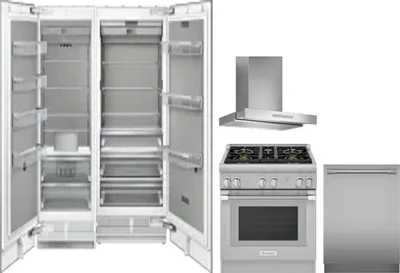 5 Piece Package Includes Refrigerator, Freezer, Range, Hood And Dishwasher