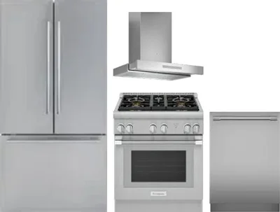 4 Piece Package Includes Refrigerator, Range, Hood And Dishwasher